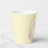 Zwei Monogramm-Blume-Rahmen Lässige Hochzeit Pappbecher (Rechts)