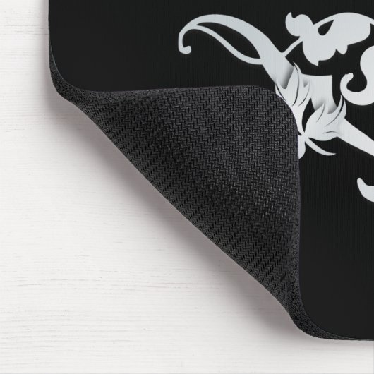 Zwei Monogramme mit Scrollwork und Blätter A33 Mousepad (Ecke)