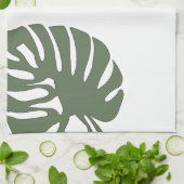 Zwei Monstera-Blatt-Teetücher Geschirrtuch (Gefaltet)