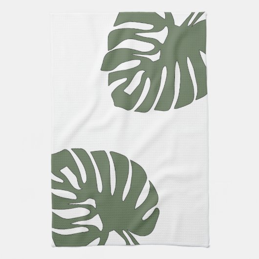Zwei Monstera-Blatt-Teetücher Geschirrtuch (Vertikal)