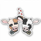Zwei Moo-Kühe Aufkleber (Vorderseite)