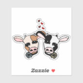Zwei Moo-Kühe Aufkleber (Blatt)