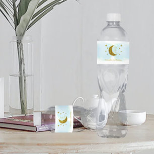 Zwei "Moon 2. Birthday Water Flasche Label" Wasserflaschenetikett
