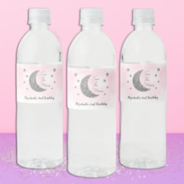 Zwei "Moon 2. Birthday Water Flasche Label" Wasserflaschenetikett