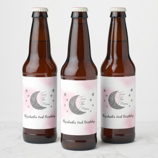 Zwei Moon 2. Geburtstag Bierflasche Etikett (Flaschen)