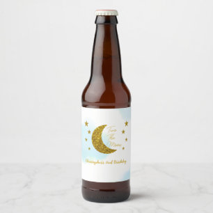 Zwei Moon 2. Geburtstag Bierflasche Etikett