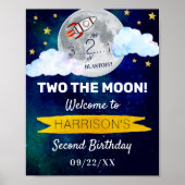Zwei Moon 2. Geburtstag Party Begrüßungszeichen Poster (Vorne)