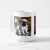 Zwei Mops-Tasse Kaffeetasse (Vorderseite Links)