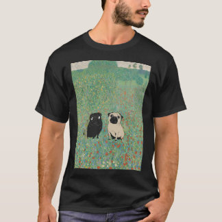 Zwei Möpse auf Klimts Wiese T-Shirt