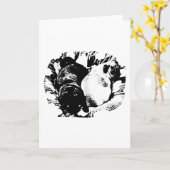 Zwei Möpse, ein friedlicher Wunsch Karte (Gelbe Blume)