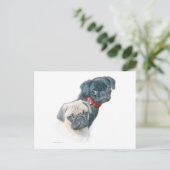 Zwei Möpsen Postkarte (Stehend Vorderseite)