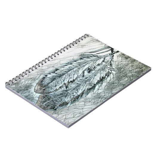 Zwei Mosaikfedern Notizblock (Linke Seite)