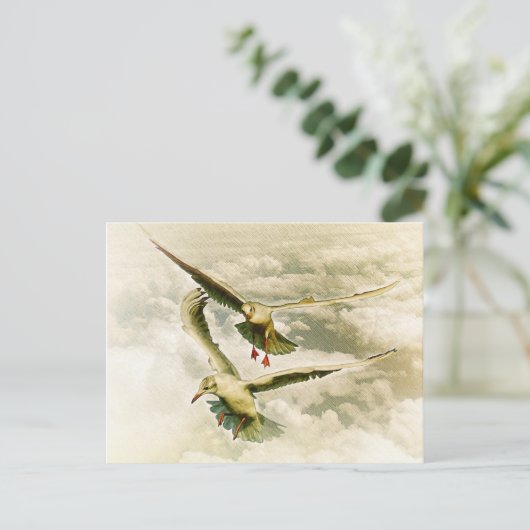 Zwei Möwen Postkarte (Stehend Vorderseite)