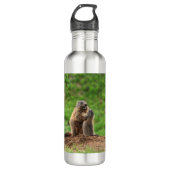 Zwei Murmeltiere Edelstahlflasche (Vorderseite)