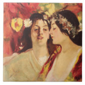 Zwei Muses of Spring (von Stefan Luchian) Fliese (Vorderseite)