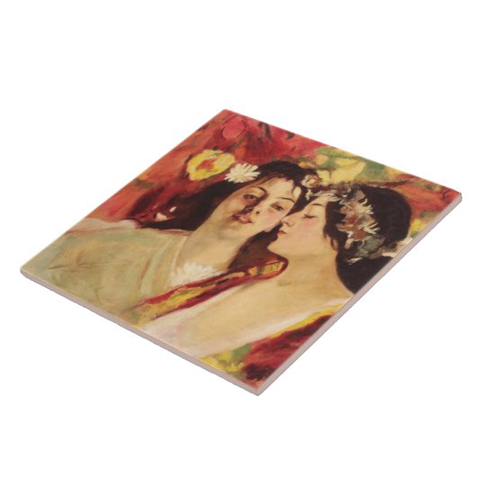 Zwei Muses of Spring (von Stefan Luchian) Fliese (Seite)