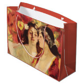 Zwei Muses of Spring (von Stefan Luchian) Große Geschenktüte (Rückseite Schrägansicht)