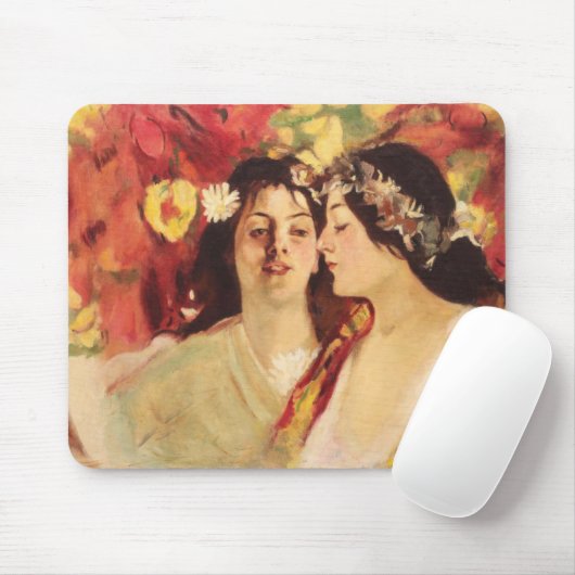 Zwei Muses of Spring (von Stefan Luchian) Mousepad (Mit Mouse)