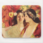 Zwei Muses of Spring (von Stefan Luchian) Mousepad (Vorne)