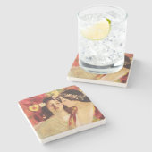 Zwei Muses of Spring (von Stefan Luchian) Steinuntersetzer (Seitenansicht)