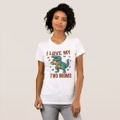 Zwei Mütter Stolz Dinosaurier Vektor T-Shirt Desig (Vorne ganz)