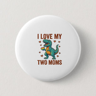 Zwei Mütter Stolz Dinosaurier Vektor T-Shirt Desig Button