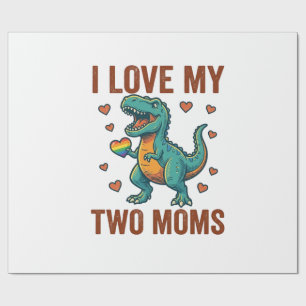 Zwei Mütter Stolz Dinosaurier Vektor T-Shirt Desig Geschenkpapier