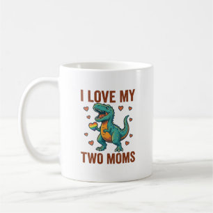 Zwei Mütter Stolz Dinosaurier Vektor T-Shirt Desig Kaffeetasse