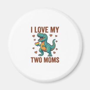 Zwei Mütter Stolz Dinosaurier Vektor T-Shirt Desig Magnet