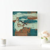 Zwei nach Norden Quadratische Wanduhr (Zuhause)