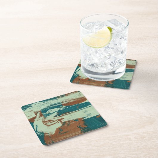 Zwei nach Norden Rechteckiger Pappuntersetzer (Vor Ort)