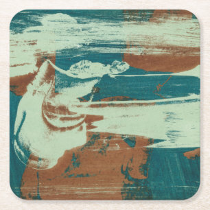 Zwei nach Norden Rechteckiger Pappuntersetzer