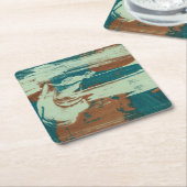 Zwei nach Norden Rechteckiger Pappuntersetzer (angewinkelt)