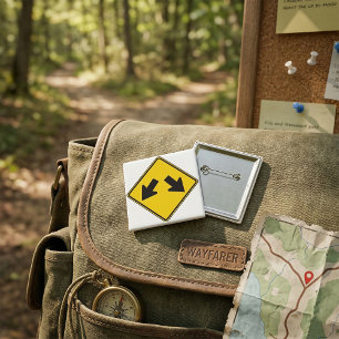 Zwei nach unten zeigende Pfeile Warnstraßenschild Button