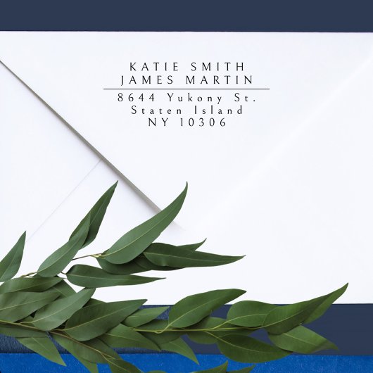 Zwei Nachnamen Moderne Rücksendeadresse Permastempel