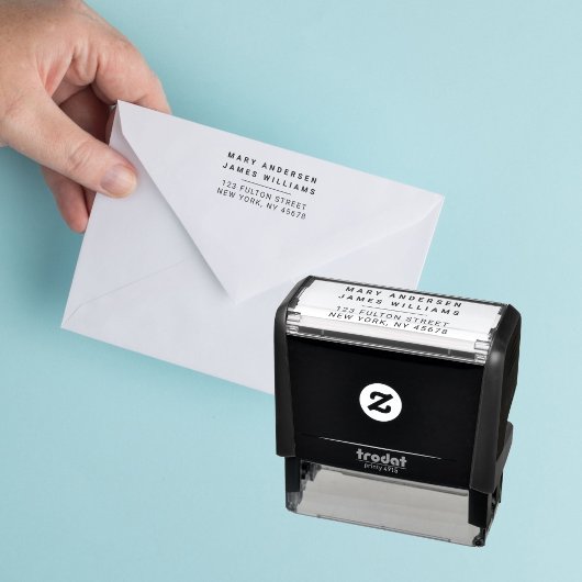 Zwei Nachnamen Moderne Rücksendeadresse Permastempel