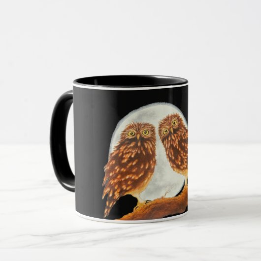 Zwei Nachtschwärmer auf einer Zweigstelle Tasse (Vorderseite Links)