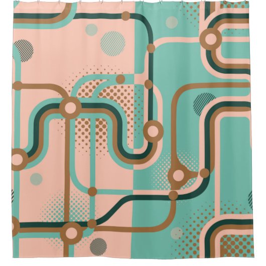 Zwei nahtlose Muster in verschiedenen Farben. Abst Duschvorhang (Vorderseite)