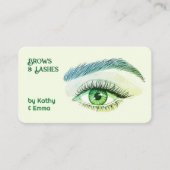 Zwei Namen Brows Lashes Tech Green Visitenkarte (Vorderseite)