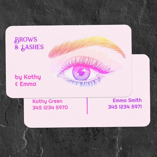 Zwei Namen Brows Lashes Tech Visitenkarte