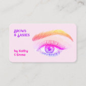 Zwei Namen Brows Lashes Tech Visitenkarte (Vorderseite)