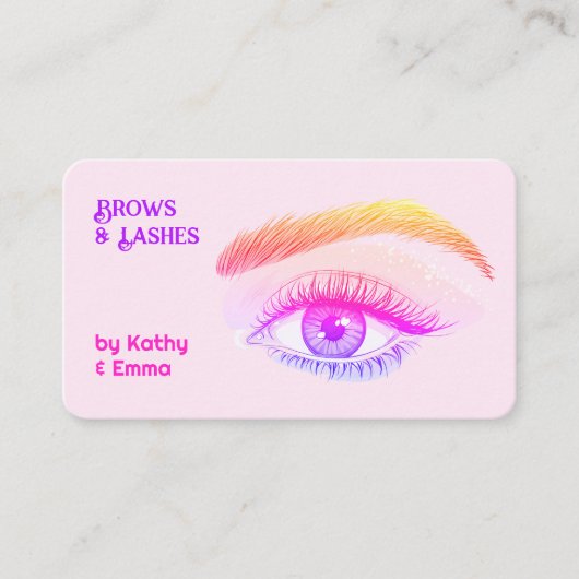 Zwei Namen Brows Lashes Tech Visitenkarte (Vorderseite)