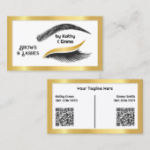 Zwei Namen Lashes Brows Tech QR Visitenkarte (Vorne/Hinten)