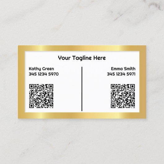 Zwei Namen Lashes Brows Tech QR Visitenkarte (Rückseite)