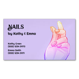 Zwei Namen Manicure Nails Magnetische Visitenkarte