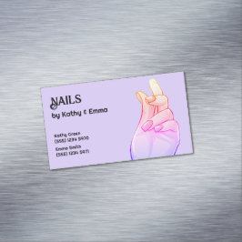 Zwei Namen Manicure Nails Magnetische Visitenkarte