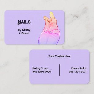 Zwei Namen Manicure Visitenkarte