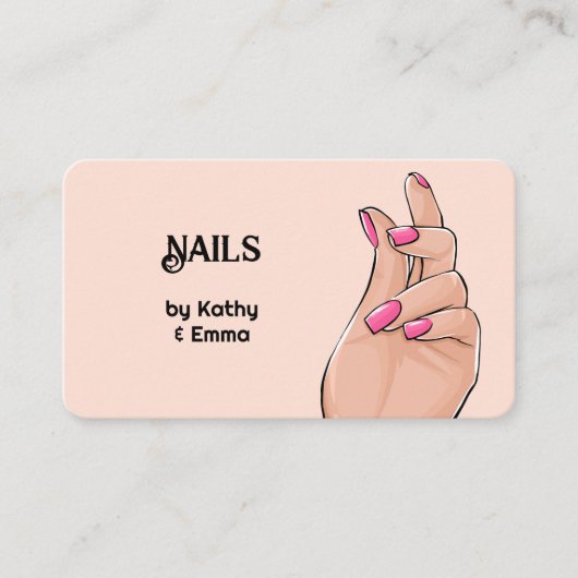 Zwei Namen Nail Tech Visitenkarte (Vorderseite)