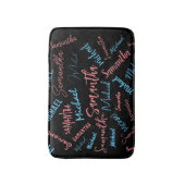 Zwei Namen Paare Muster monogramm blaues Licht pin Badematte (Vorderseite Vertikal)