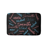 Zwei Namen Paare Muster monogramm blaues Licht pin Badematte (Vorderseite)